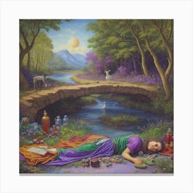Sleeper In The Woods Canvas Print