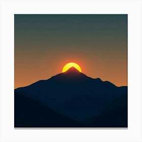 Sunset Over Mountain Canvas Print