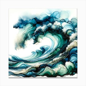 Alcohol Ink Surfs Up Waves Canvas Print