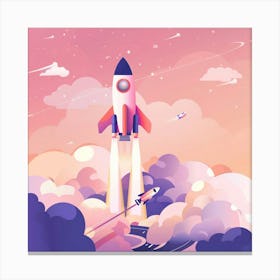 Rocket In The Sky Canvas Print