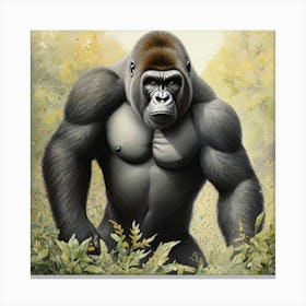 Vintage Gorilla In The Jungle Canvas Print