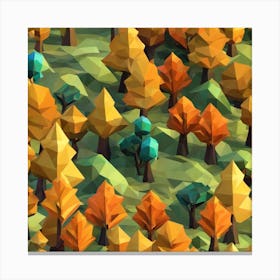 Low Poly Autumn Trees Canvas Print