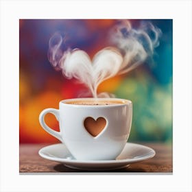 Coffee Cup With Heart 8 Canvas Print