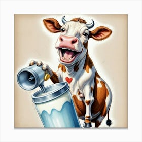 Cow With Milk 2 Canvas Print