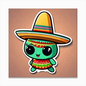 Mexican Turtle Sticker Canvas Print