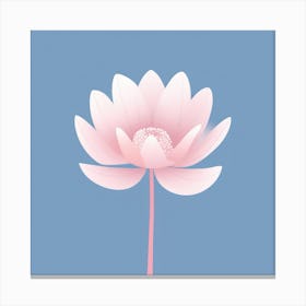 A White And Pink Flower In Minimalist Style Square Composition 321 Canvas Print