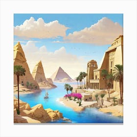 Egyptian Landscape Canvas Print