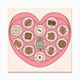 Happy Valentines Day Pusheen Leinwandbild