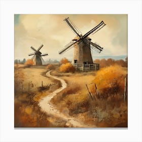 Vintage Oil Painting, Farmhouse Wall Decorations, Vintage Landscape, Printable Wall Art, Vintage Landscape Oil Painting.
16Windmills. Canvas Print