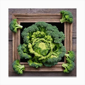 Broccoli In A Frame 11 Canvas Print