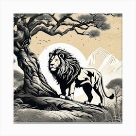 Lion In The Forest 46 Canvas Print