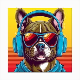 French Bulldog with Sunglasses Canvas Print