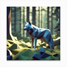 Low Poly Wolf 1 Canvas Print