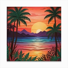 Sunset At The Beach 18 Canvas Print