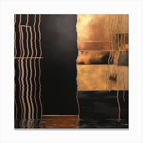 Abstract Gold And Black Painting Black And Gold Wall Art Canvas Print