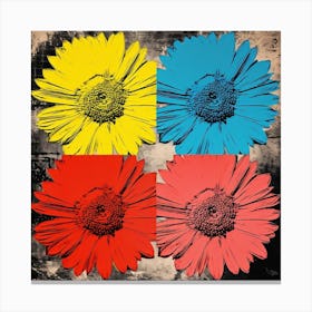 Andy Warhol Style Pop Art Flowers Everlasting Flower 3 Square Canvas Print