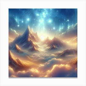 Sky With Stars And Clouds Canvas Print