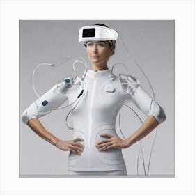 Woman With A Virtual Reality Headset Canvas Print