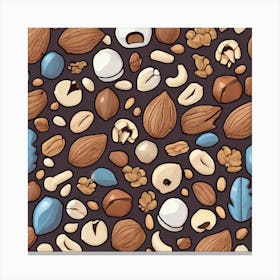 Seamless Pattern With Nuts 1 Canvas Print