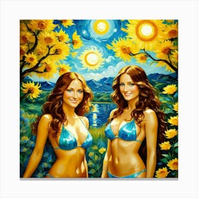 Two Women In Bikinisvihg Canvas Print