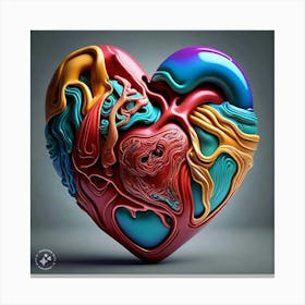 3d Heart Canvas Print