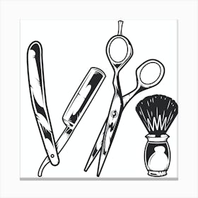 Barbershop Tools Vector Canvas Print