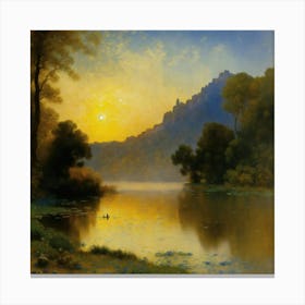 Sunset Over The Lake Canvas Print