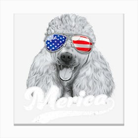 Hot Trend Merica Poodle Usa American Flag Sunglasses Canvas Print