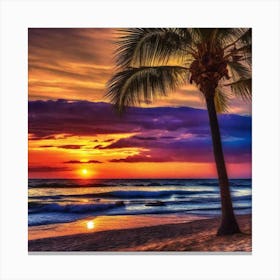 Sunset At The Beach 196 Canvas Print