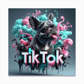 Frenchie Tiktok lOgo Canvas Print