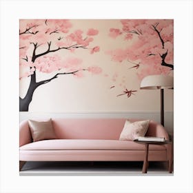 Sakura Tree, pink Canvas Print