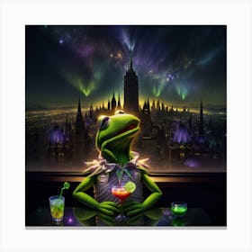 Cheers Kermit 🍹 Canvas Print