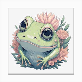 Floral Frog (6) Canvas Print