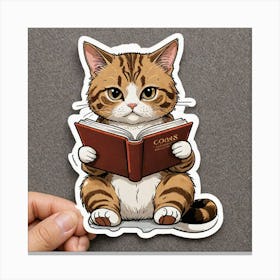 Cat Reading A Book Canvas Print