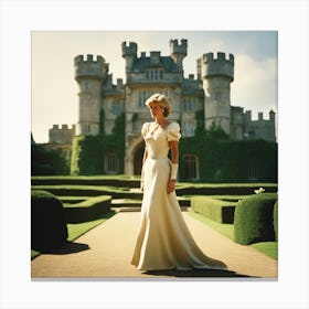 Princess Diana standing infront Castle Canvas Print
