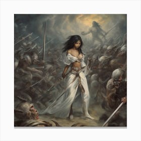 He Always Gives His Hardest Battles To His Strongest Soldiers I Am A Daughter Of Yahweh I Am In Yahweh S Army I Am A Demon Slayer Betray This And Surrealism Fantasy Picture Canvas Print