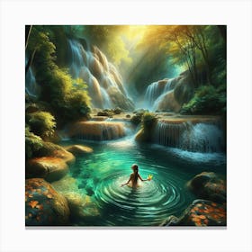 Waterfall In The Forest 6 Canvas Print