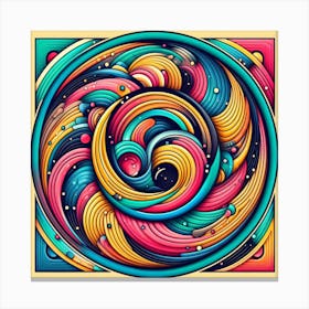 Colorful Swirls In A Circle Canvas Print
