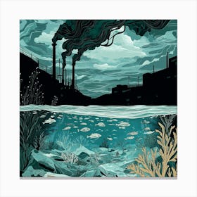 Pollution In The Ocean Canvas Print