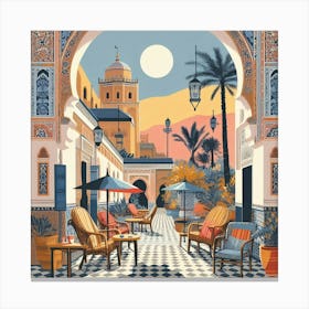 Moroccan Courtyard Canvas Print