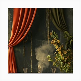 Room With Candles And Flowers Canvas Print