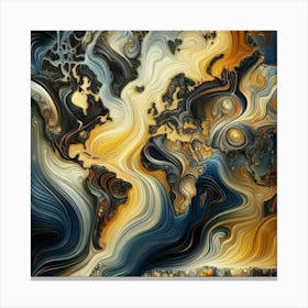 Abstract World Map 6 Canvas Print