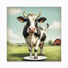 Cow On A Plate Canvas Print