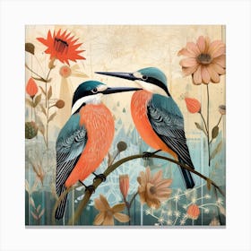 Bird In Nature Kingfisher 2 Canvas Print