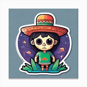 Mexico Sticker 2d Cute Fantasy Dreamy Vector Illustration 2d Flat Centered By Tim Burton Pr (7) Canvas Print