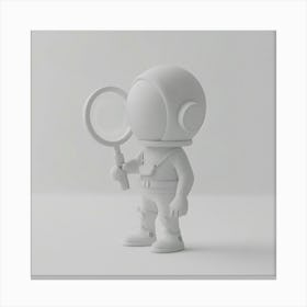 Astronaut With Magnifying Glass Canvas Print