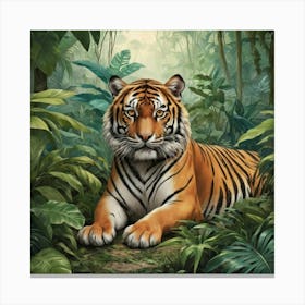 Tiger In The Jungle Art Print 2 1 Canvas Print