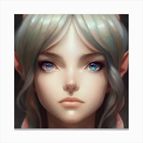 Elf Girl Hyper-Realistic Anime Portraits Canvas Print