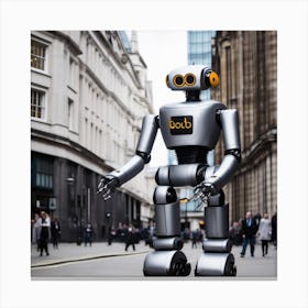 Robot On The Street 10 Canvas Print