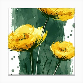 Yellow Poppies 1 Canvas Print